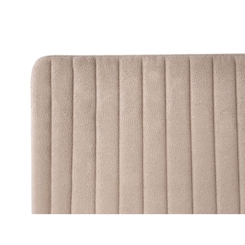 Lit Avec Sommier Bouclé Lunan 120 X 200 Cm Beige