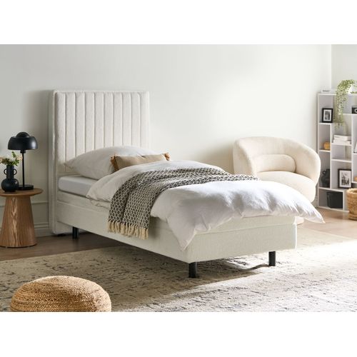 Lit Réglable Bouclé Castellan 90 X 200 Cm Blanc Cassé