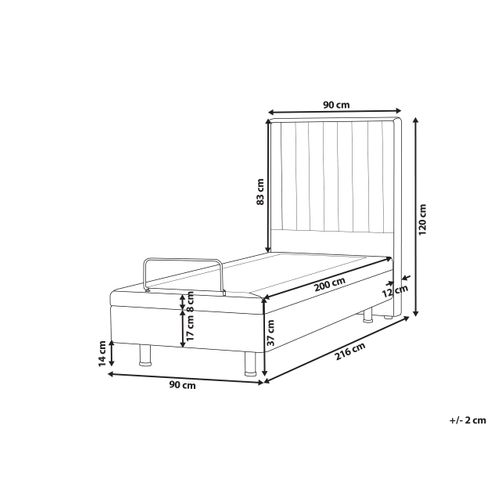 Lit Réglable Bouclé Castellan 90 X 200 Cm Blanc Cassé