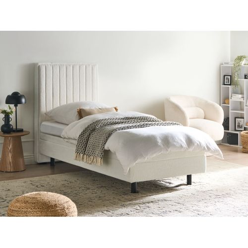 Lit Réglable Bouclé Duke Ii 80 X 200 Cm Blanc Cassé