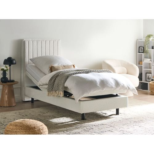 Lit Réglable Bouclé Duke Ii 80 X 200 Cm Blanc Cassé