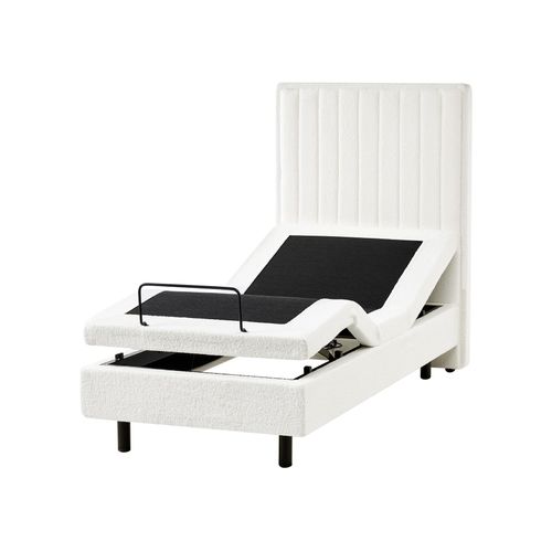 Lit Réglable Bouclé Duke Ii 80 X 200 Cm Blanc Cassé