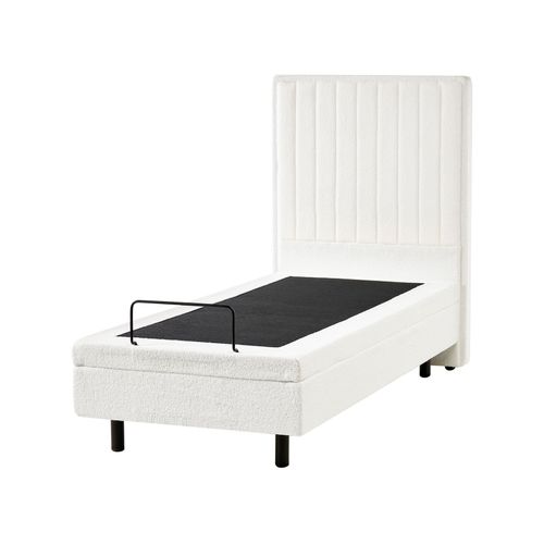Lit Réglable Bouclé Duke Ii 80 X 200 Cm Blanc Cassé