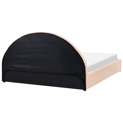 Lit Ottoman Bouclé Chadenet 180 X 200 Cm Rose Pêche