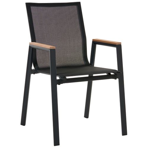 Lot De 4 Chaises De Jardin Tiano Métal Noir