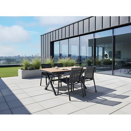 Lot De 4 Chaises De Jardin Tiano Métal Noir