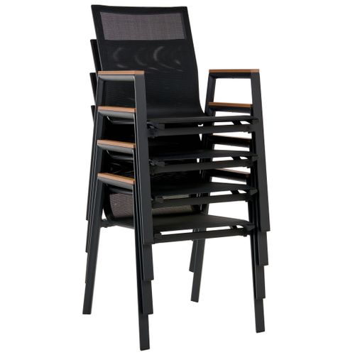 Lot De 4 Chaises De Jardin Tiano Métal Noir