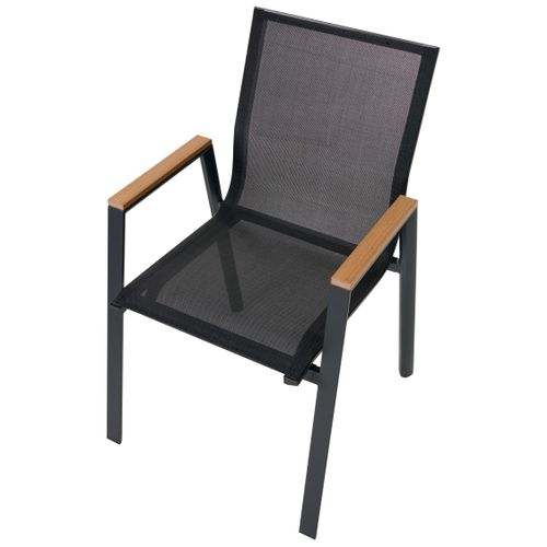 Salle à Manger De Jardin 4 Places Tiano Métal Noir