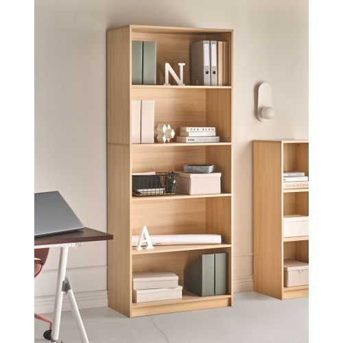 Bibliothèque 5 Étagères Zehna 197 Cm Marron Clair