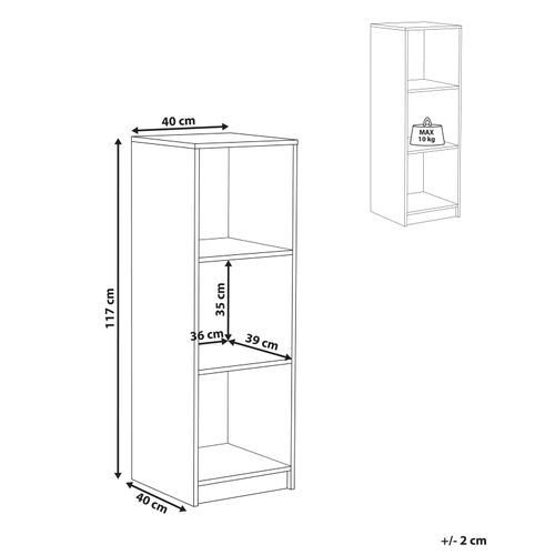 Bibliothèque 3 Étagères Zehna 117 Cm Noir