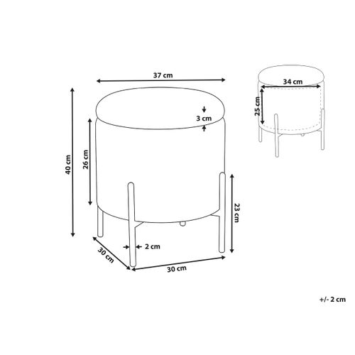 Pouf De Rangement Wenona Velours Marron Foncé