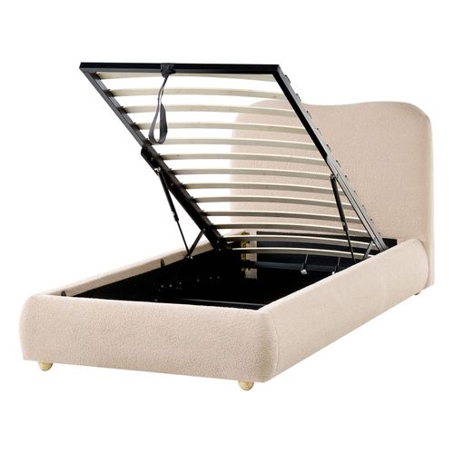 Lit Ottoman Bouclé Blagnac 90 X 200 Cm Beige