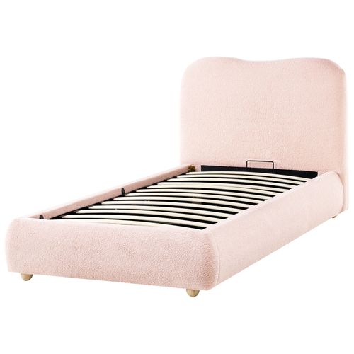 Lit Ottoman Bouclé Blagnac 90 X 200 Cm Rose