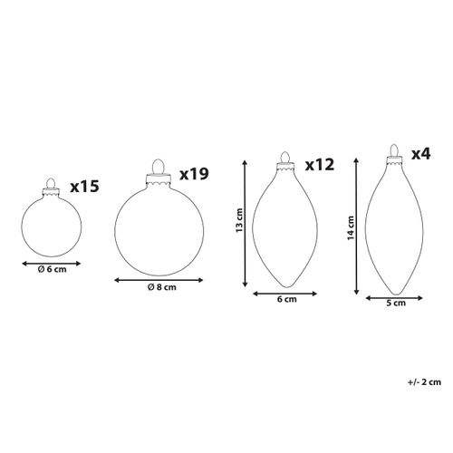 Lot De 50 Boules Snowflake Verre Rouge/blanc