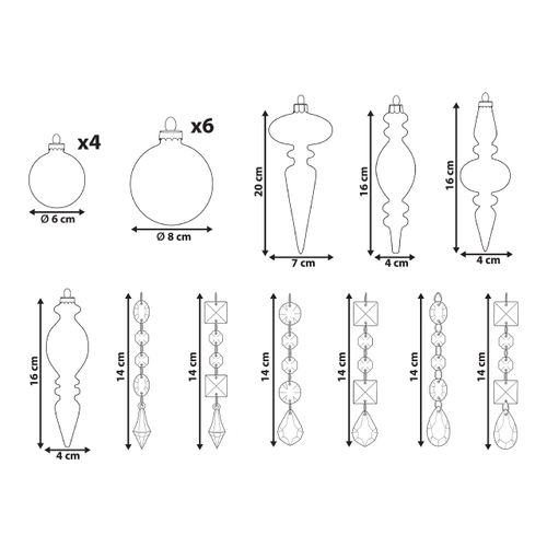 Lot De 35 Boules Bling Verre Doré