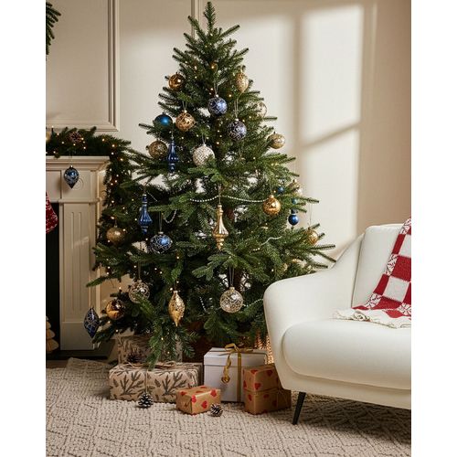 Lot De 35 Boules Icedrop Verre Bleu/doré