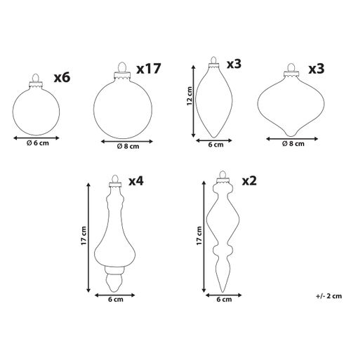 Lot De 35 Boules Icedrop Verre Bleu/doré