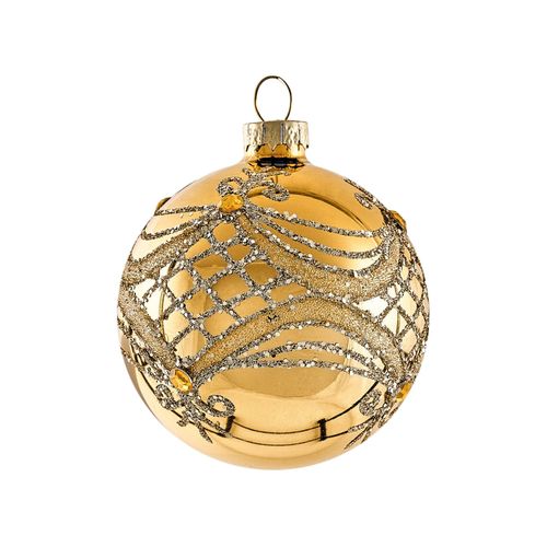 Lot De 35 Boules Icedrop Verre Bleu/doré