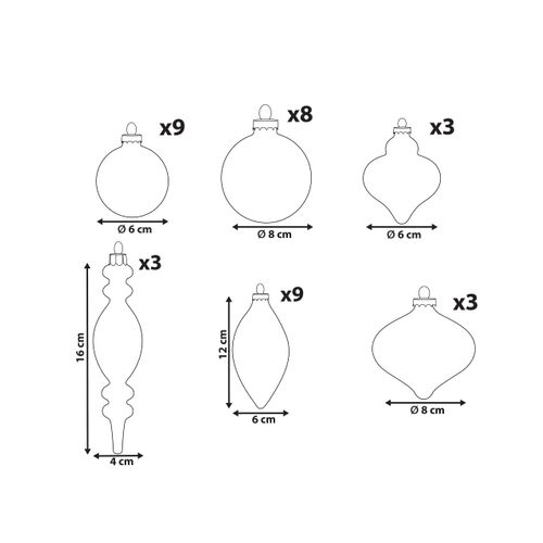 Lot De 35 Boules Snowfall Verre Bleu