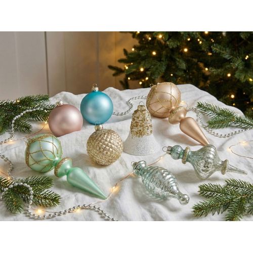 Lot De 35 Boules Frosting Verre Multicolore