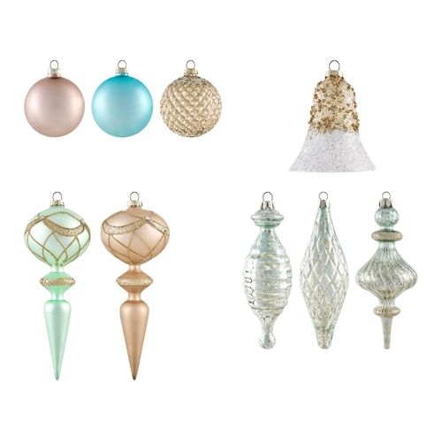 Lot De 35 Boules Frosting Verre Multicolore