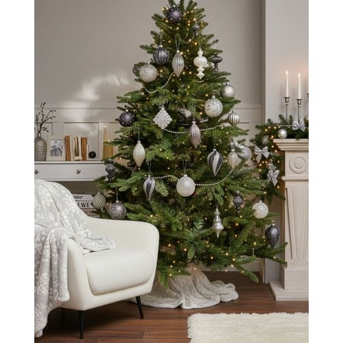 Lot De 35 Boules Frostfall Verre Gris