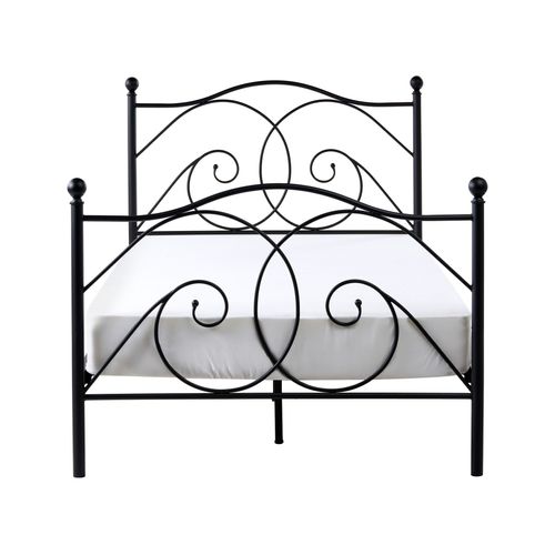 Lit Avec Sommier Métal Dinard 120 X 200 Cm Noir