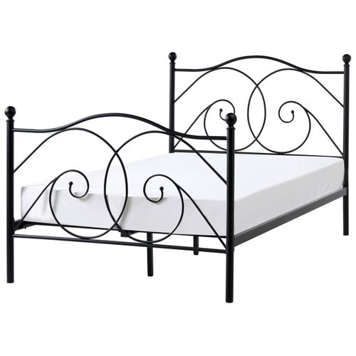 Lit Avec Sommier Métal Dinard 120 X 200 Cm Noir