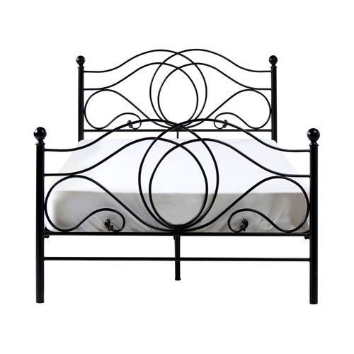 Lit Avec Sommier Métal Lyra 120 X 200 Cm Noir