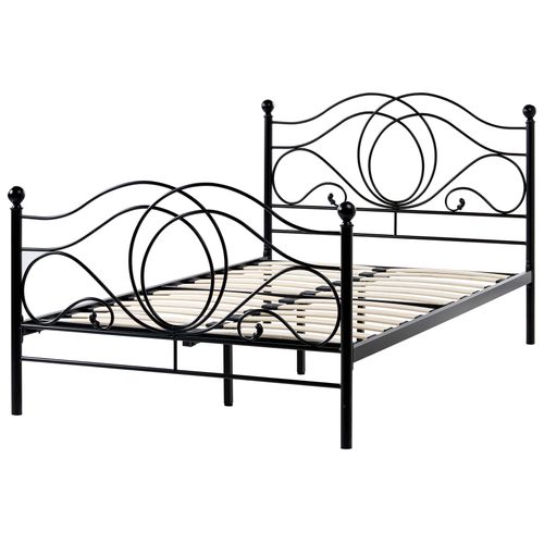 Lit Avec Sommier Métal Lyra 120 X 200 Cm Noir