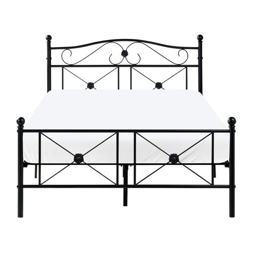 Lit Avec Sommier Métal Rodez 120 X 200 Cm Noir