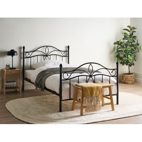 Lit Avec Sommier Métal Antlia 120 X 200 Cm Noir