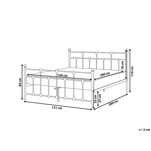 Lit Avec Sommier Métal Lynx 120 X 200 Cm Noir
