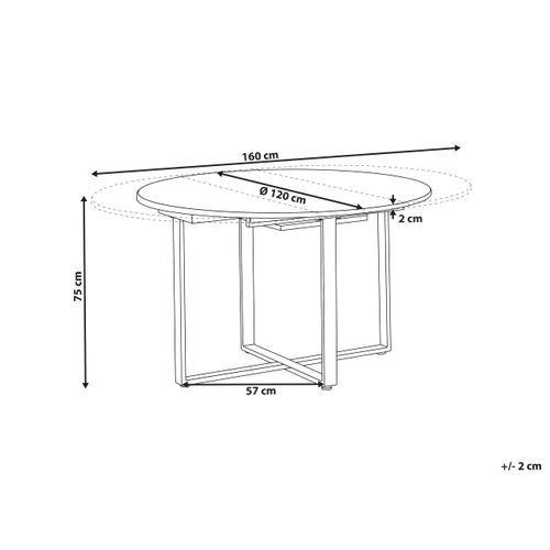 Table De Repas Alexandrina Marron 120/160 Cm 120 Cm