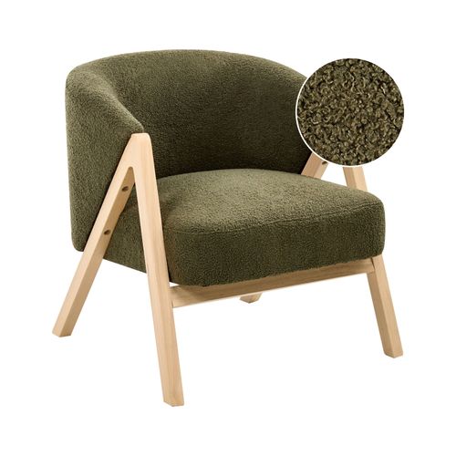 Fauteuil Skei Bouclé Vert Foncé
