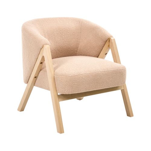 Fauteuil Skei Bouclé Beige