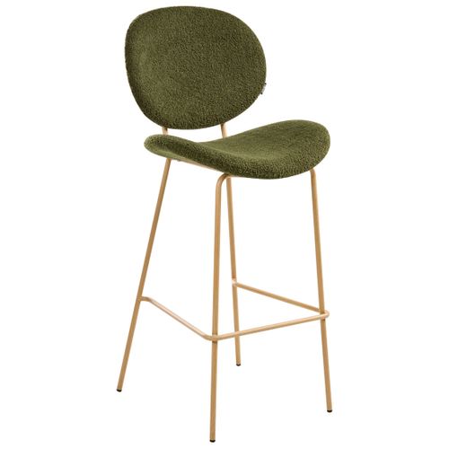 Lot De 2 Chaises De Bar Luana Bouclé Vert Foncé