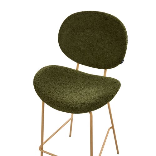 Lot De 2 Chaises De Bar Luana Bouclé Vert Foncé