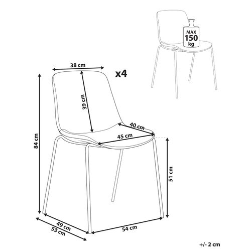 Lot De 4 Chaises De Salle à Manger Tiller Beige