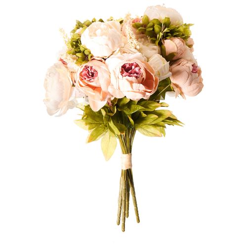 Bouquet De Fleurs Artificielles Raposa 45 Cm Rose Pastel