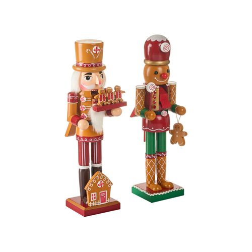 Lot De 2 Figurines Gransjon Casse-noisette 35 Cm Orange