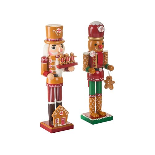 Lot De 2 Figurines Gransjon Casse-noisette 35 Cm Orange