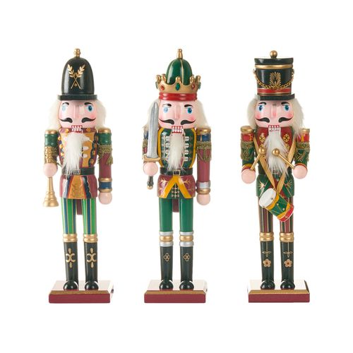 Lot De 3 Figurines Ljusnan Casse-noisette 30 Cm Vert Foncé