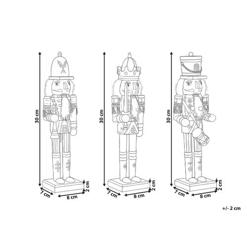 Lot De 3 Figurines Ljusnan Casse-noisette 30 Cm Vert Foncé