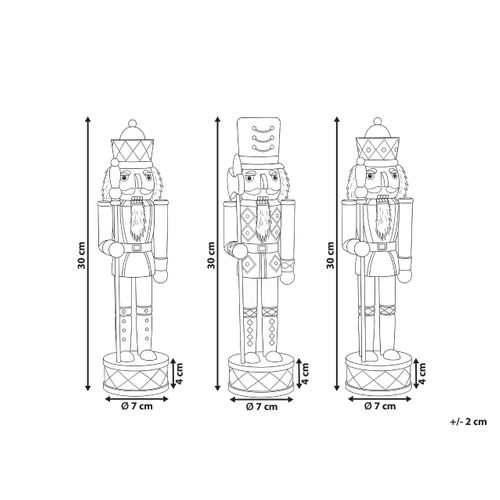 Lot De 3 Figurines Ricklean Casse-noisette 30 Cm Rouge/blanc