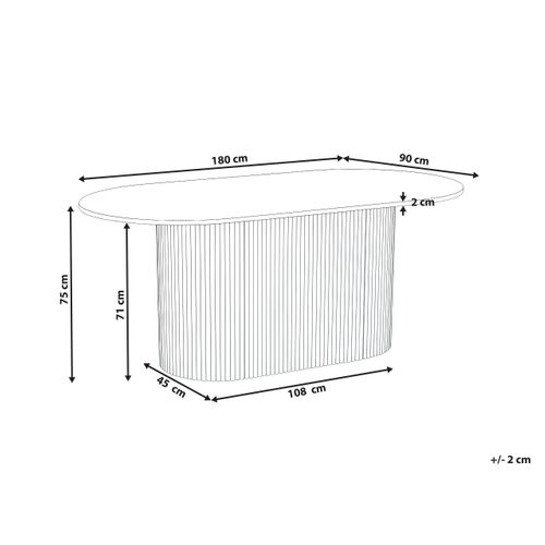 Table De Repas Lunnin Chêne Clair 90 Cm 180 Cm