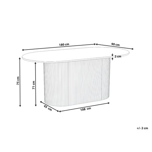 Table De Repas Lunnin Chêne Clair 90 Cm 180 Cm