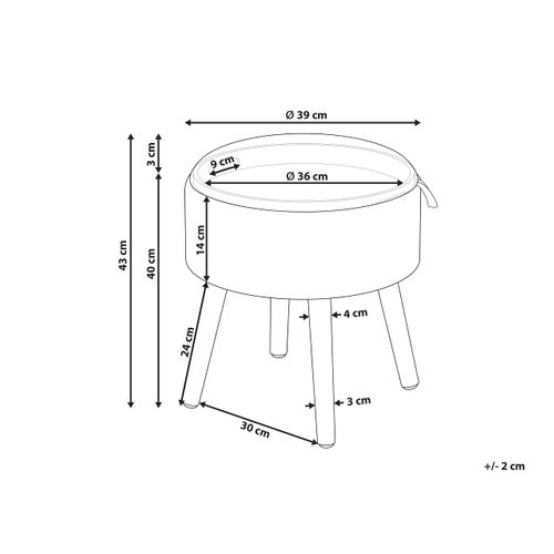 Tabouret De Rangement Neely Velours Vert Émeraude
