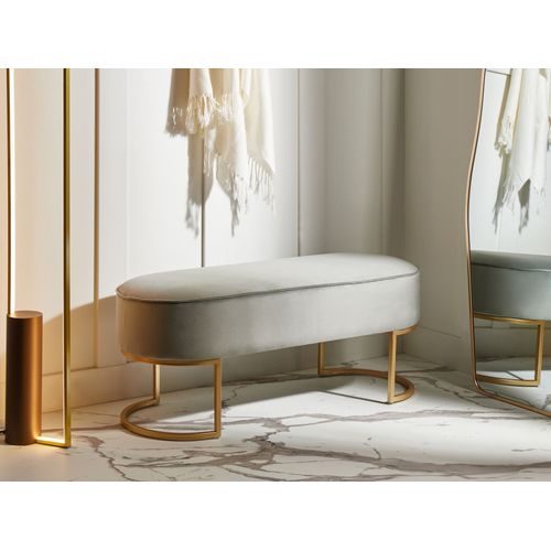 Banc Milry Velours Gris Clair