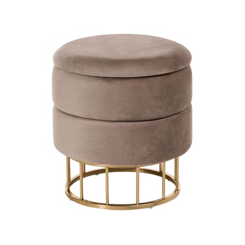 Pouf De Rangement Elgin Velours Taupe